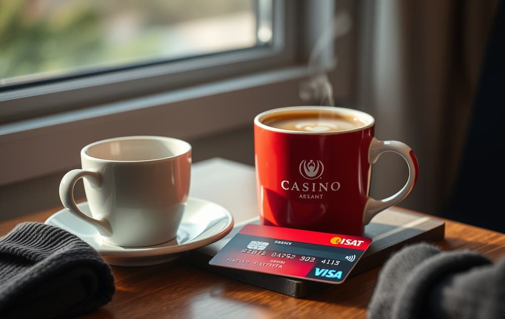 Skattemelding på mobil og kredittkort ved siden av casino-logo – illustrasjon av skatt på casino-gevinst i Norge.