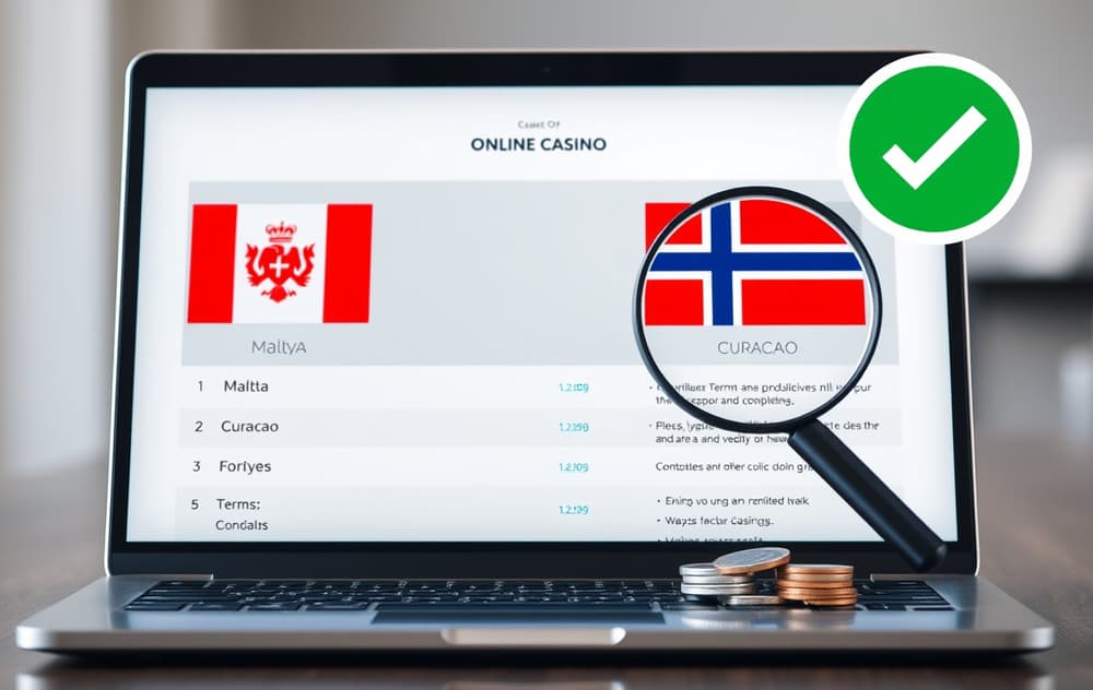 Sammenligning av nettcasino med fokus på lisens og vilkår